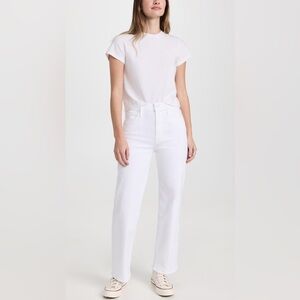 Mother The Rambler Zip Ankle Jeans White‎ Size 32 High Rise Straight Leg